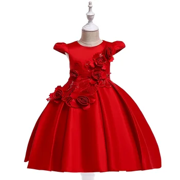 Retail Fata De Flori Rochie Floral Pentru Anul Nou Pentru Copii Fete Sequined Rochie De Printesa Formale Rochie De Petrecere L5070