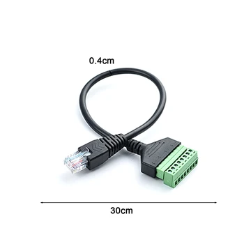 1 buc RJ45 Ethernet de sex Masculin La 8 Pin AV Terminale cu Șurub Adaptor Convertor Bloc Plug Cablu