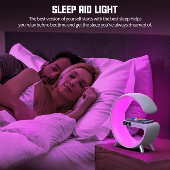 LED-uri App de Control RGB Lumina de Noapte 15W Atmosfera Lămpi Ceas Digital de Alarmă fără Fir Încărcător Stație de Vorbitor Decorare Dormitor