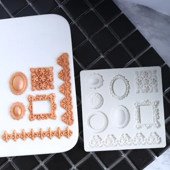 Bijuterii Cadru Fondant Cupcake Mucegai Relief De Frontieră Cake Diamond Matrite Confeitaria Molde De Silicon Mucegai De Copt Instrumente H763