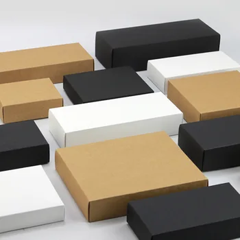 20 buc Hârtie Kraft cutie de carton mare cutie de cadou alb negru cutie de cadou cu capac de carton de hârtie cutie mare de cadou cutie de ambalare ambalare produse cosmetice