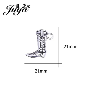 JUYA Placate cu Argint Antic Cizme de Cowboy Pantofi Farmece Pandantive pentru a Face Bijuterii de Artizanat Diy Manual 21x21mm AO0649
