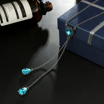 Tassel Colier Cu Lanț Lung Picătură De Apă În Formă De Inimă Incrustate Cu Diamante Colier Moda Personalitate Accesorii Pentru Femei Bijuterii Cadou