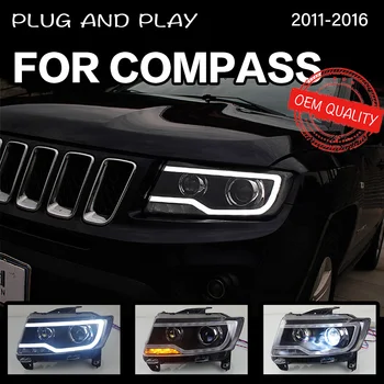 Far Jeep Compass 2011-2016 Masina автомобильные товары LED DRL Hella 5 Xenon Obiectiv Hid H7 Cherokee Accesorii Auto