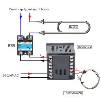 220VAC și ieșire SSR Masca mașină termostat controler de Temperatura cu buzzer ieșire de alarmă și funcție de timp 0-9999 secunde