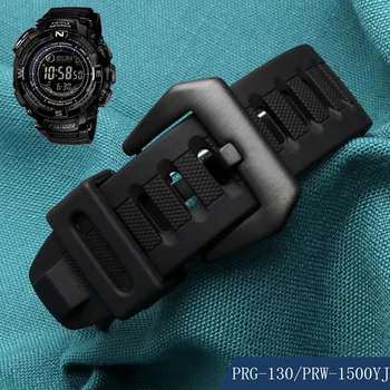 Silicon Cauciuc Watchband pentru Casio 3206 3135 PRG-130Y PRW-1500 PRW-1500Y Curea Speciala PROTREK 26*18mm Barbati Ceas Brățară Band