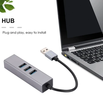 USB La Rj45 Lan Card de Rețea Ethernet de Mare Viteză USB Hub 1000Mbps C Hub USB de Tip C, Adaptor pentru PC-ul Windows pentru Laptop