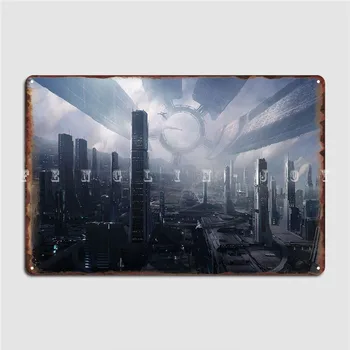 Mass Effect Cetatea Metal Semn Retro Club Acasă Plăci pub Garaj Tin semn Poster