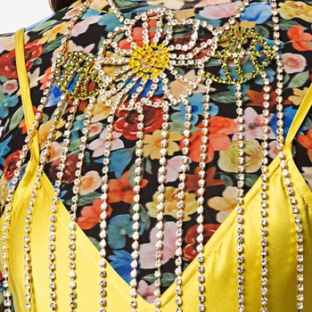 Stonefans la Modă pentru Femei Coliere 2021 Stras Cravată Colier Ciucure Floare de Cristal Lanț Colier Vintage pe Gât Bijuterii