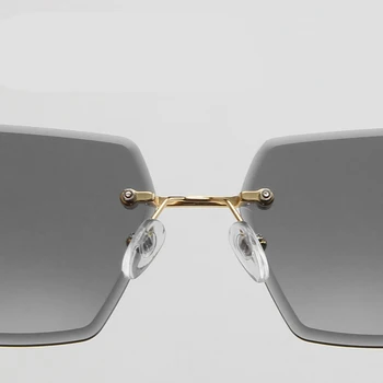 RBROVO 2021 Pătrat de Metal fără ramă de ochelari de Soare pentru Femei Brand Designer de Ochelari Femei/Bărbați Gradient de Ochelari de sex Feminin Retro Oculos Feminino