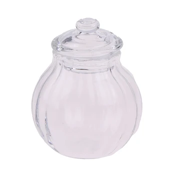 1buc 1:12 Papusi in Miniatura Rotundă de Sticlă Bomboane Borcan Mini Bomboane Sticla Model,doar Bomboane de Sticla,nu bomboane