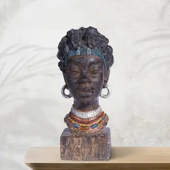 Stil etnic African Statuie Sculptura Omului de Masă Decorative Florale Rășină Figurine pentru Dormitor, Birou, Living Decorul Camerei