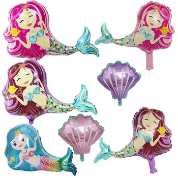 Sirena Baloane Petrecere De Ziua Decor Consumabile Balon Folie Baby Shower Decoratiuni Mermaid Partidul Tema Balon Latex