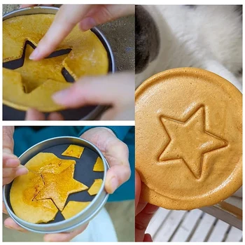 24 Buc Calmar Cookie Cutter Set De Joc, Mini-Biscuiti Forme - Triunghi, Cerc, Stele Umbrela Forme Cu Cutie De Tinichea & Ac
