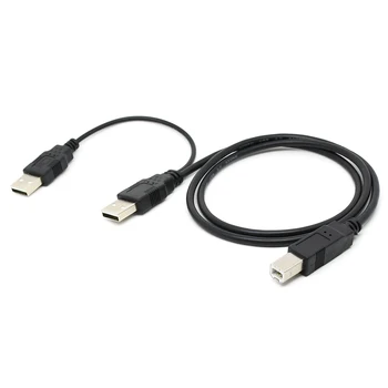 USB2.0 cablu de imprimantă cablu Y Dual USB 2.0 Male la USB Standard B de sex Masculin Y Cablu 80cm pentru hardisk printer scanner