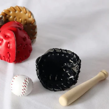 3Pcs/Set 1/12 Păpuși Mini Bâtă de Baseball Manusa si Minge de Model de Joc Ornamente Decor Accesorii de Jucarie pentru Copii Cadouri