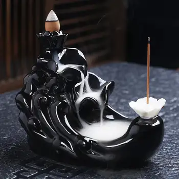 Refluxul Arzător De Tămâie Cascada Ceramice Fum De Cădelniță De Artizanat Decor Acasă Cascada Ceramice Fum De Artizanat Decor Acasă