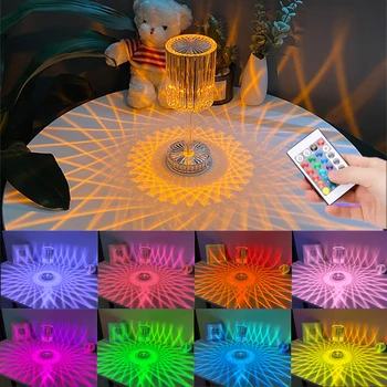 16 Tactil Color de la Distanță de Cristal Lămpi de Masă Reîncărcabilă Lampă de Noptieră Diamant LED Lumini de Noapte IR de la Distanță Acrilice Decor Acasă