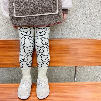 2021 Noi De Iarna Fete Pentru Copii Tricotate Îngroșa Jambiere Coreeană Stil De Desene Animate Drăguț Pentru Copii Mici Copii Cald Pantaloni Skinny