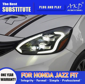 AKD Cap Lampa Honda Jazz se Potrivesc cu LED-uri Faruri 2020-2022 Faruri GR9 DRL Semnalizare faza lungă Angel Eye Proiector Lentilă