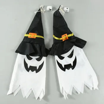 1buc Fantomă Albă de Lumină LED Pălărie Vrăjitoare Fantoma de Halloween Agatat Ornament Bar în aer liber, Decor Acasă Decoratiuni de Halloween Consumabile