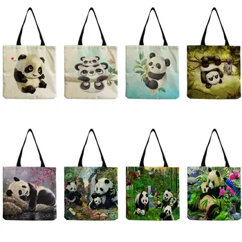 Stil chinezesc Panda Imprimare Profesor de Școală Cadou Eco-Friendly Capacitate Mare de Femei Geantă de Umăr în aer liber Geanta Shopper Doamna Tote Sac