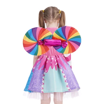 Nouă Copii Purim Costum Pentru Petrecerea De Bomboane Colorate Rochii Fetita Lollipop Rochii Rainbow Pentru Copii De Anul Nou Francy Ziua Îmbrăca