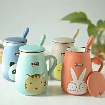 Ceramica Apă, Cafea cu Lapte Ceai Cana Cana de Animale Cani cu Linguri