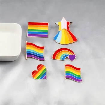 Dragostea Este Dragostea Rainbow Flag Stea Inima Insigne Email Ace Creative LGBT Broșe Haine de Rever Metal Pin Lesbiene Gay Pride Design