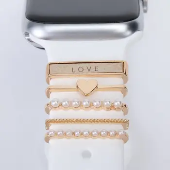 Decor inel pentru apple watch band 44mm 40mm pe correa 38mm/42mm bratara cu Diamante Bijuterii Accesorii iwatch seria 7 6 5 4 Se