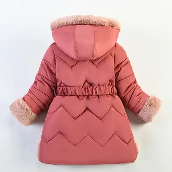 Iarna fete jacheta plus catifea caldă simplă sălbatice versiunea coreeană nou mijloc copil mare guler de blană cu glugă calitate de moda de îmbrăcăminte