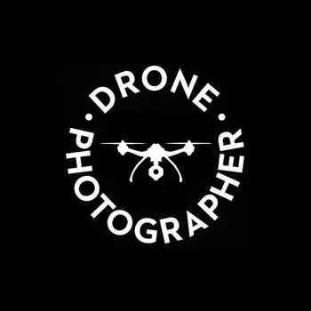 YJZT 13.2 CM*13.2 CM Drone Fotograf Amuzant Vinil Decal Autocolant Auto Quadcopter UAV Negru/Argintiu C3-0174