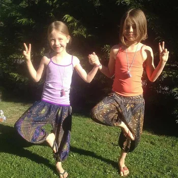 Fete Jambiere Copii Pantaloni De Vară 2021 Boho Imprimare Copii Pantaloni De Yoga Liber Hippy Fete, Pantaloni Copii, Casual Uzură Plajă