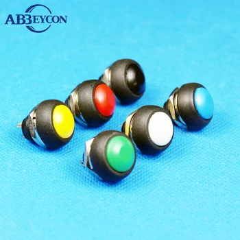 12mm Rotund faceți Clic pe Voce Push Buton 1A 250VAC Plastic OFF-(PE) Trece Galben Roșu Negru Alb Verde Albastru Buton