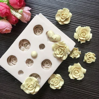 Noua Trandafiri de Diferite Dimensiuni de Dragoste în Formă de Silicon Mucegai tort Fondant instrumente de decorare bomboane de Ciocolata de copt mucegai