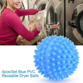 4buc/Set Albastru din PVC Reutilizabile Uscător de Bile de Spălătorie Minge de Uscare de Spălat Rufe Bila pentru Haine de Acasă Instrumente de Curățare