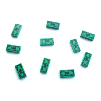 Elemente de Cărămidă Părți 3069bpx7 Faianta 1x2 cu bancnota de 100 de Dolari Bani Patten Piesă Clasică Bloc Jucărie Accesoriu Bricklink
