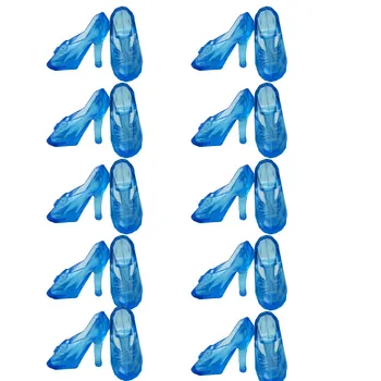 10 Perechi Imitație de Poveste Pantofi de Cristal Pentru CENUSAREASA Moda Papusa Printesa Pantofi Tocuri Sandale Pentru Papusi Barbie Copil Jucărie