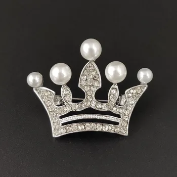 Vizuale Jurnalul de Metal Nou Coroana de Cristal Broșă Rever Pina Costum Camasa Guler Ace de Brose pentru Femei Accesorii Moda Bijuterii