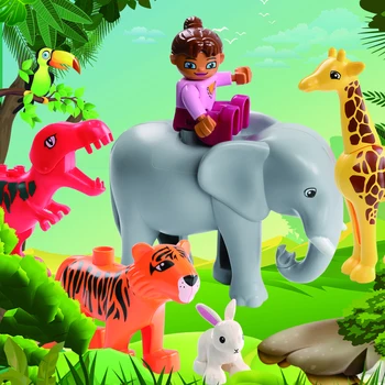 Animal Model de Serie Cifre Mari Blocuri Leu Panda jucarii Educative pentru Copii pentru Copii Cadouri