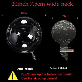25pcs 20inch Transparent cu Bule Baloane 7.5 cm Lățime Gât Cear Bobo Baloane pentru led-uri Bobo Balon Buchet de Flori, Decoruri Nunta