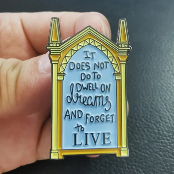 Aceasta Doza Nu Pentru a Locui Pe Vise și să Uiți Să Trăiești Email Pin citat semnificativ Brosa Albus Dumbledore cuvinte Bijuterii