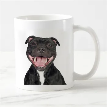 Amuzant Staffordshire Bull Terrier Cana De Cafea Staffie Râs De Îndemânatică. Câine Decolorarea Cupa Noutate Câini De Companie Cățeluș Cadouri De Crăciun