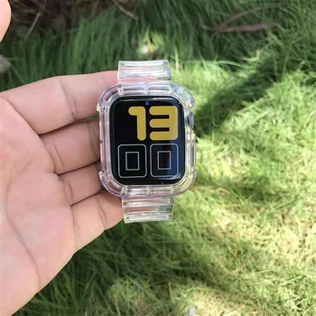 Sport Transparent Curea pentru Apple Watch Band Seria 1 2 3 silicon pentru Iwatch SE 6 5 4 38mm Curea 40mm 42mm 44mm wirst brățară