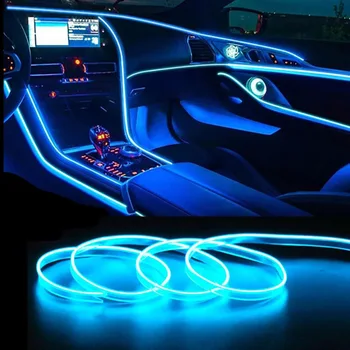 Automobile Atmosfera Lampa Auto Interior Iluminat LED Benzi Decor Ghirlanda cabluri Tub Linie de Lumină de Neon flexibil USB