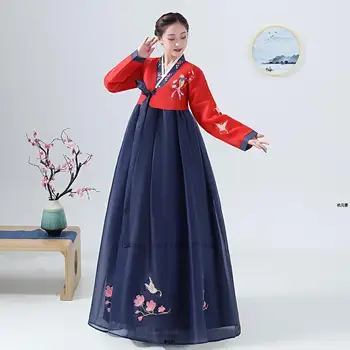 2022 populară coreeană rochie femei hanbok haine de performanță rochie asiatice costume tradiționale coreene de sex feminin broderii florale hanbok