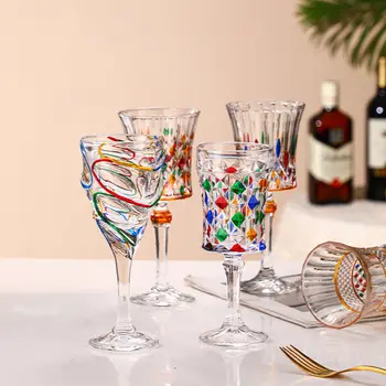 De Lux Pocalul Fără Plumb Sticla De Cristal Refracție Curcubeu Luciu Pictate Manual Pahar De Vin Roșu Colorate, Pahare De Sticlă Pahar De Șampanie