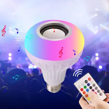 12W WiFi Inteligent Muzica Bec cu Led-uri Colorate Vorbitor Bec E27 de la Distanță fără Fir de Control Audio de Culoare RGB Bec Lumina Music Player