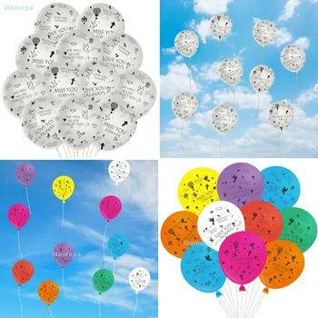 Memorial Baloane Kituri Alb Colorat Amintirea Înmormântare Celebrare a Vieții Baloane din Latex cu Panglică de Interior Decor în aer liber