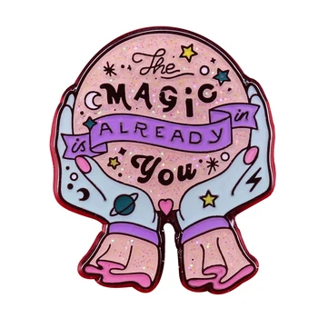 Vrăjitoare glob de Cristal Email Pin Vai Viitorul Este Luminos Fleetwood Mac pentru Totdeauna Magia Este Deja În Tine Brosa Vrăjitorie bijuterii